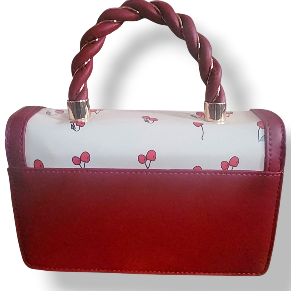 Cherry Print Red Handbag - Picture 5 of 13